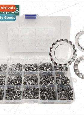 570pcs boxed 304 spring washers+internal tooth washer+extern