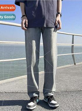 American retro jeans men spring summer gradient pants high s