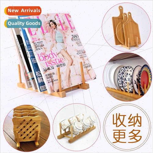 Multi-functional plate storage rack tray home kchen bamboo w
