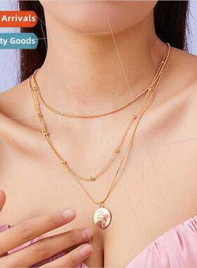 New niche female collarbone chain creative engraved rose fas