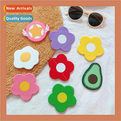 Korean ins colorful flowers carry-on mirror portable makeup