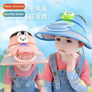 large men summer fan brim sun top hollow hat Children