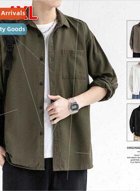 Cotton heavyweight shirt men 2023 spring fall men long-sleev