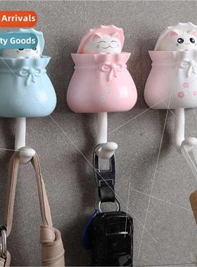 Creative hooks cute hooks hole-free entryway key sticky hook