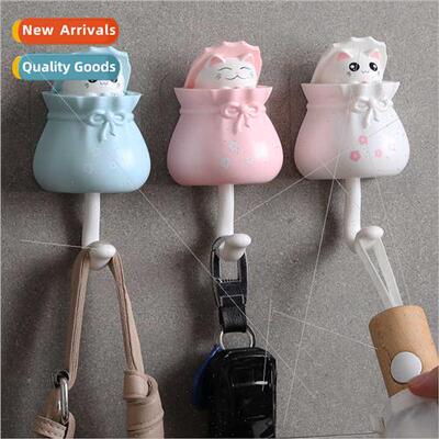 Creative hooks cute hooks hole-free entryway key sticky hook