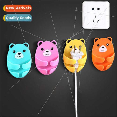 Cartoon huggable bear no punch plug hook cable manager hub p
