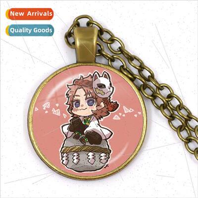 Glass Gemstone Pendant Necklace Evil Devil Extinction Blade