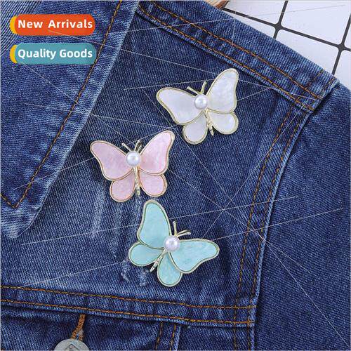 Europe Uned States senior pearl butterfly brooch fashion sim