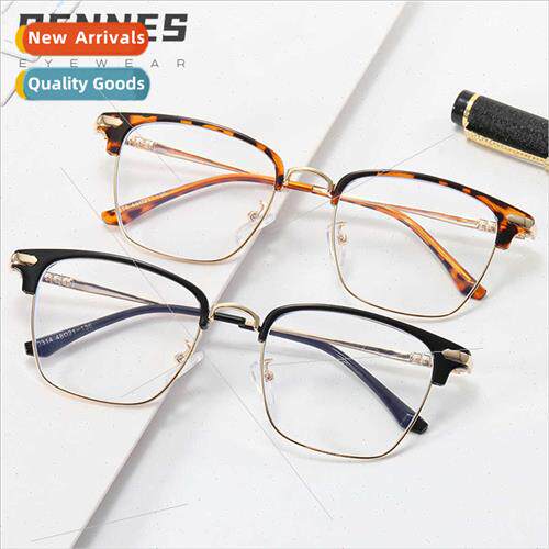 new Korean retro men business half-frame anti-blue light myo