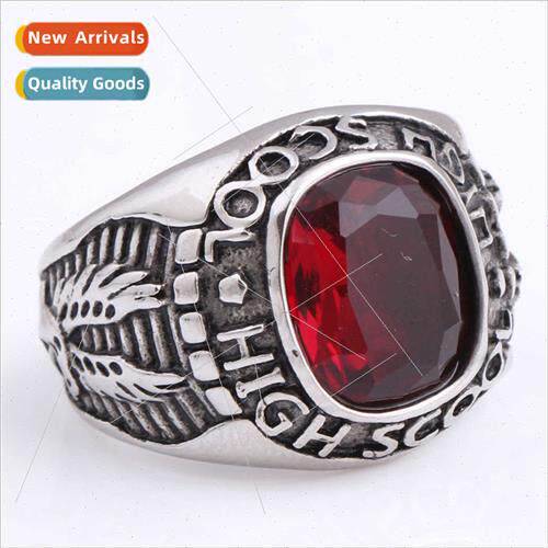Europe Vintage Punk Double Eagle Stainless Steel Milary Ring