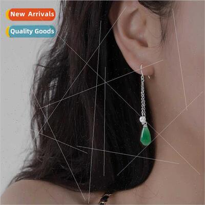 Emerald pearl earrings适用women antique gold hanfu earrings