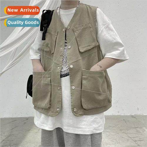 2021 new work vest men summer new nd loose retro Harajuku wi
