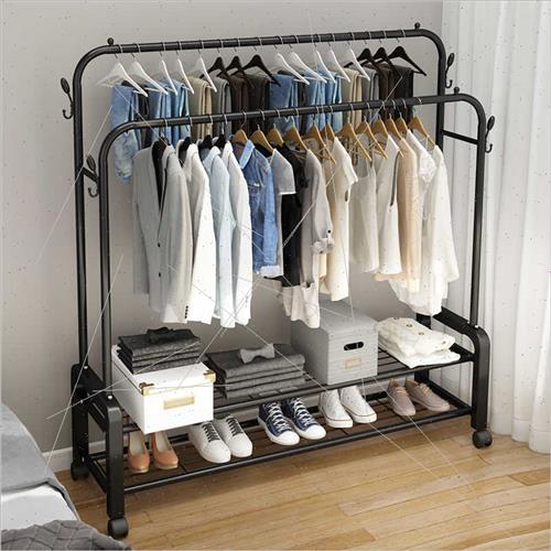 mple drying rack floor standing bedroom hanging clothes rack