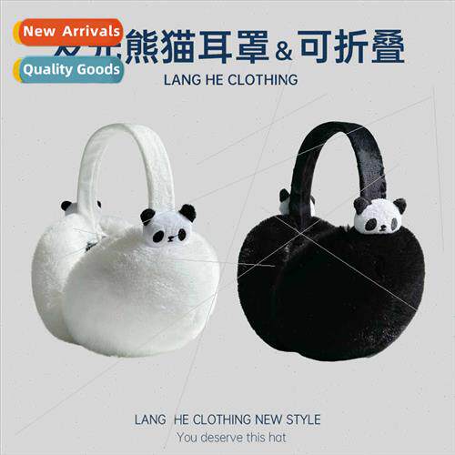minous panda plush ear muffs female Korean  lovely foldable