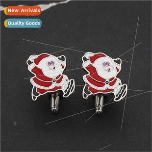 creative cufflinks jewelry suit 适 santa Christmas