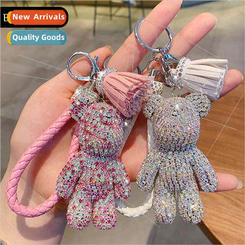 Cartoon diamond bear doll keychain female cute creative nd c