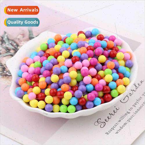 6mm8mm acrylic round beads whout holes solid candy color pla