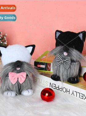 New ornaments cute standing cat doll creative Easter faceles