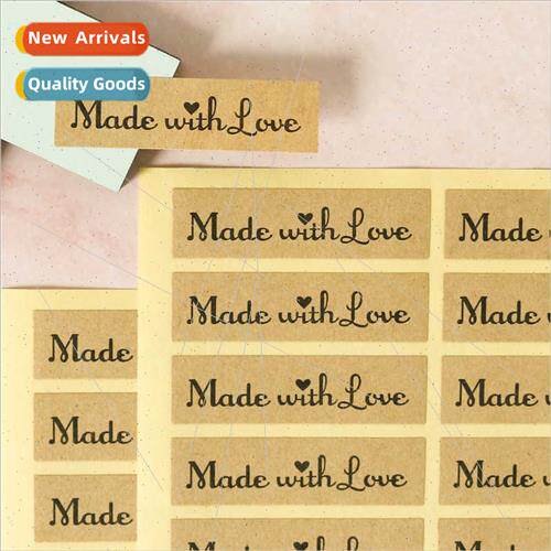 Made wh love kraft sealing stickers DIY baking packaging lon