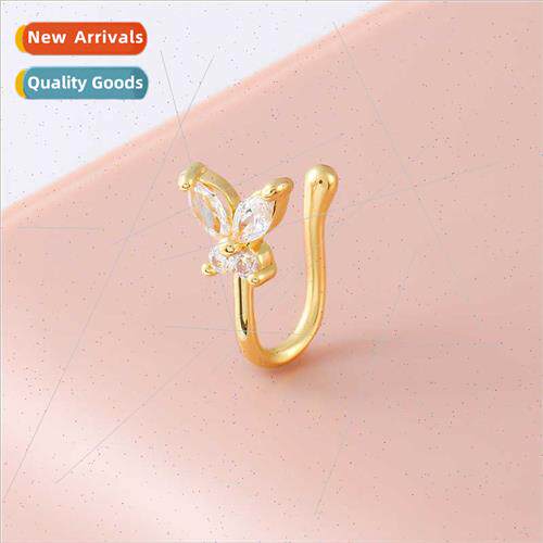 Europe Copper wh Zirconia U-Shaped Nose Clip Ear Bone Clip N