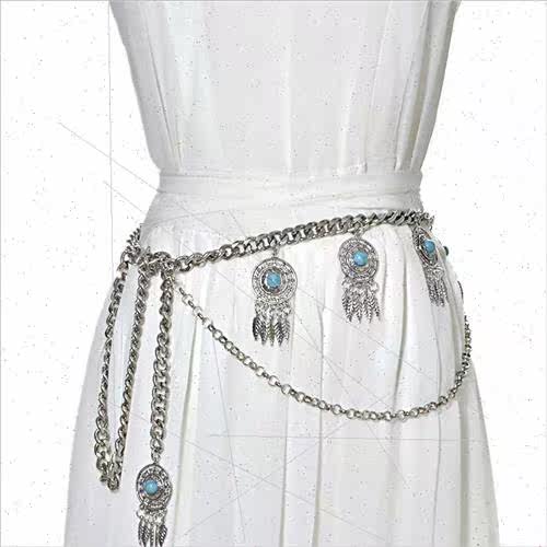 Vintage Leaf Tassel Women Waist Chain Europe Fashion Casual