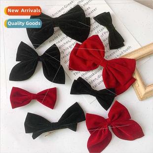hair clips top bow Kim clip velvet side blackpink bangs