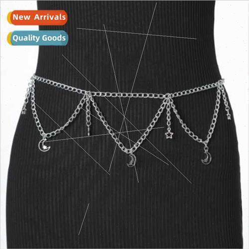 3894 new waist chain exquise moon star pendant metal waist c