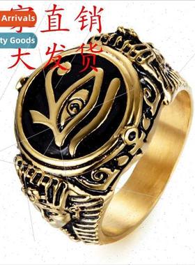 Egyptian Pharaoh Eye Horus Two Color Eye Men Domination Ring