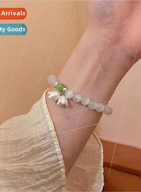 Vintage fairy bell orchid flowers beaded bracelet female sum