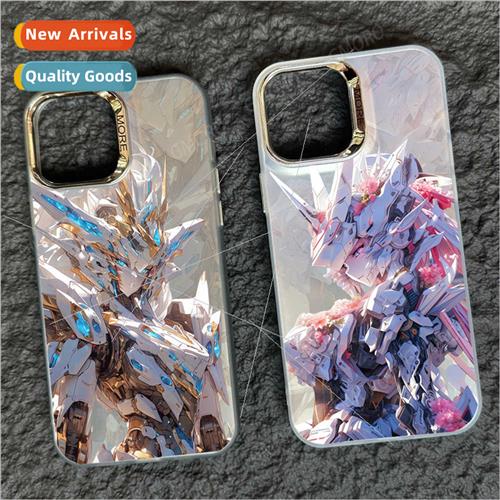 Mecha Gundam 适用15promax anime double color silver case iph