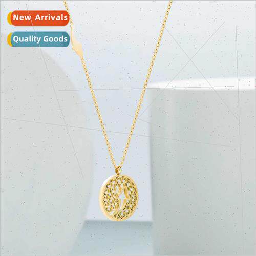 Fish leap dragon gate creative hollow round pendant necklace