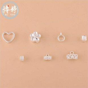 blossom love diy plated string beads peach spacer lver heart