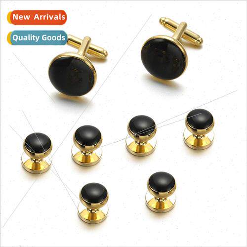Sets Cufflinks Drip Latex Dress Buttons Premium Tuxedo Plack