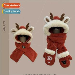Cute Christmas gift red atmosphere sense antlers plush hat s
