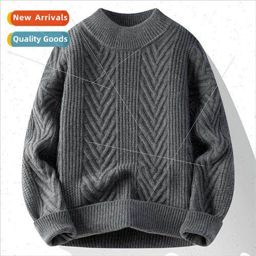 Solid color autumn winter new men thickened loose sweater fa