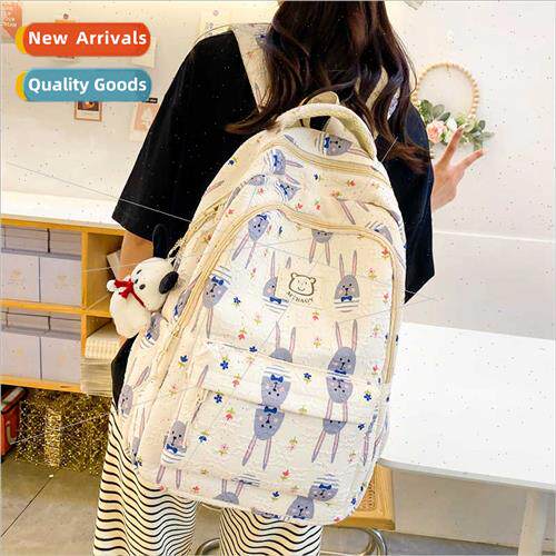 Schoolbag Female Cute Bunny Printing Girls Shoulder Bag Camp