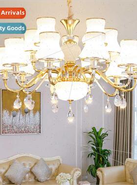 chandelier living room luxury atmosphere gold crystal chande