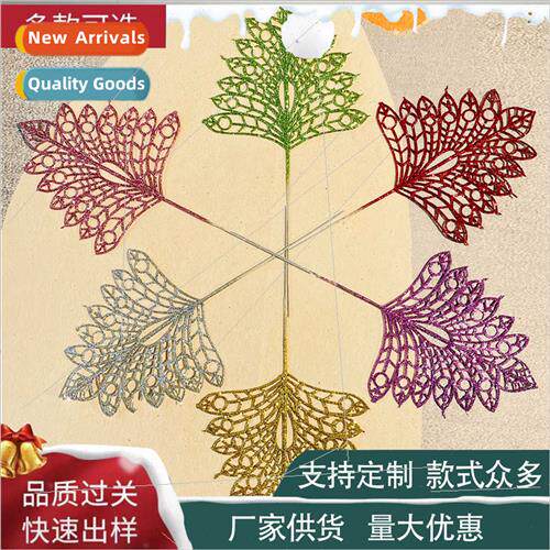 Skeleton small fan leaf Christmas accessories Glter flower i