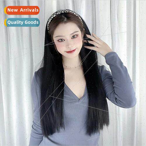 Autumn winter wig female long leopard print hair bands one U