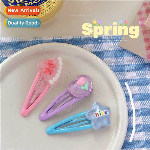 Cute BB clip pink cake star tulip side clip bangs broken hai