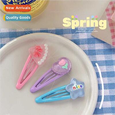 Cute BB clip pink cake star tulip side clip bangs broken hai