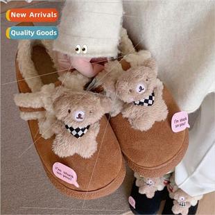 outer wear cotton Plush baby children slippers warm