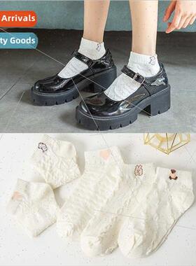 Spring summer socks female embroidery embossed ladies socks