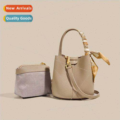 Bucket bag leather women bag senior texture handbag commuter