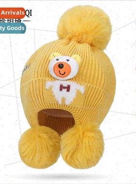 Winter kids cute toys pendant bear decorative knted hat chil