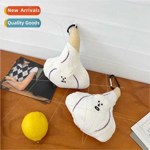 Cute cartoon garlic keychain plush doll pendant niche couple