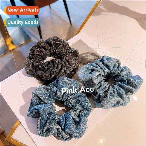Early fall  retro snowflake tie-dye denim large intestine ha