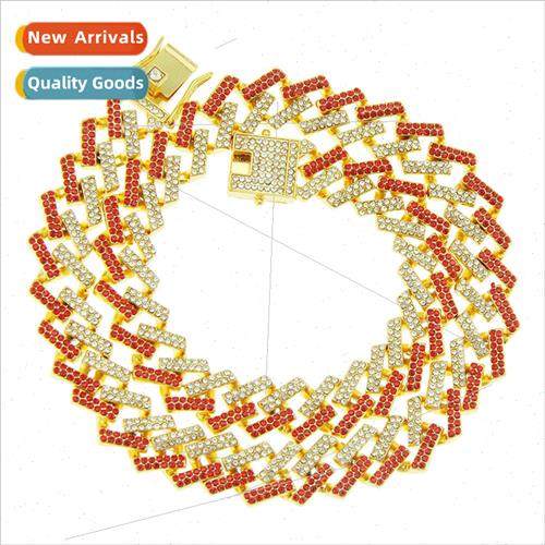 Europe men diamond full Cuban chain colorful diamond Miami h