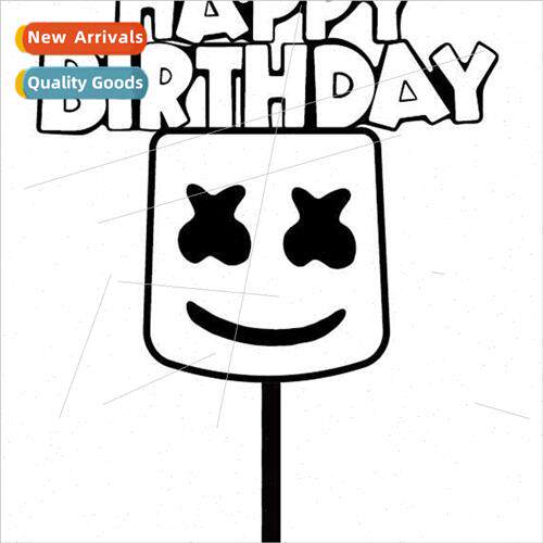 New DJ Cotton Candy Series Acrylic Cake Inserts Birthday Cak