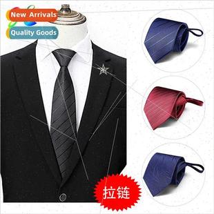 tie men groom lazy narro wedding zipper Korean Genuine black